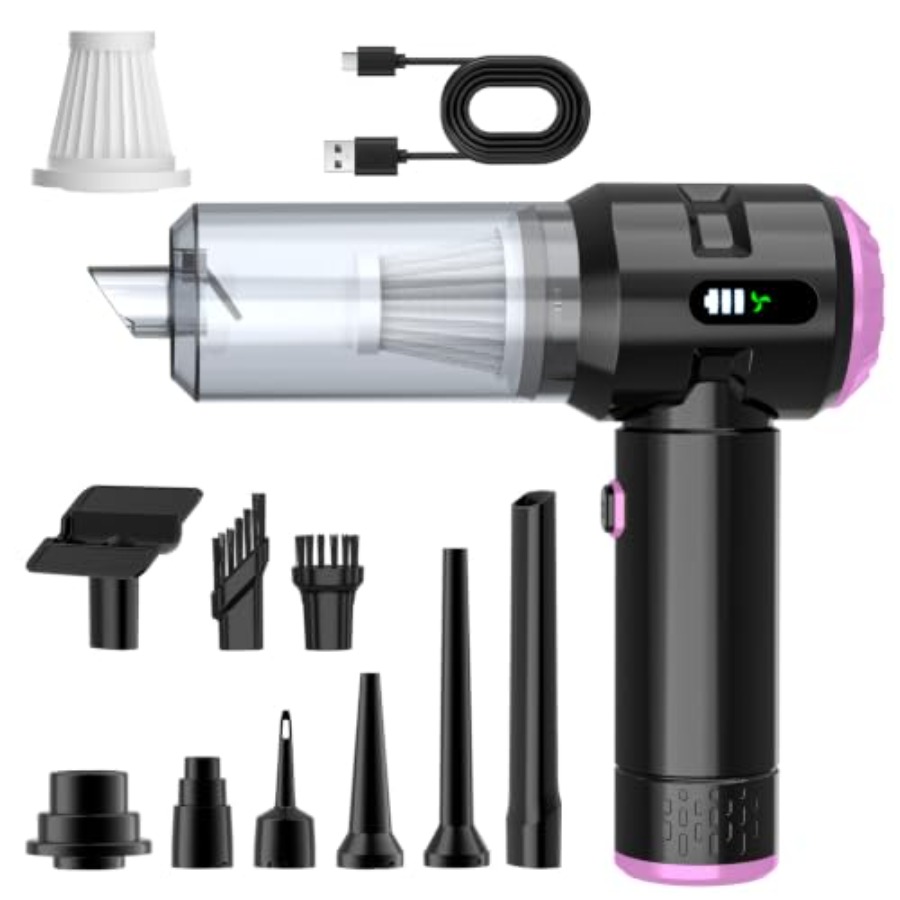 Car Vacuum Cleaner - เครื่องดูดฝุ่นแบบมือถือสำหรับรถยนต์ บ้าน สำนักงาน ห้องครัว; พลาสติก ABS