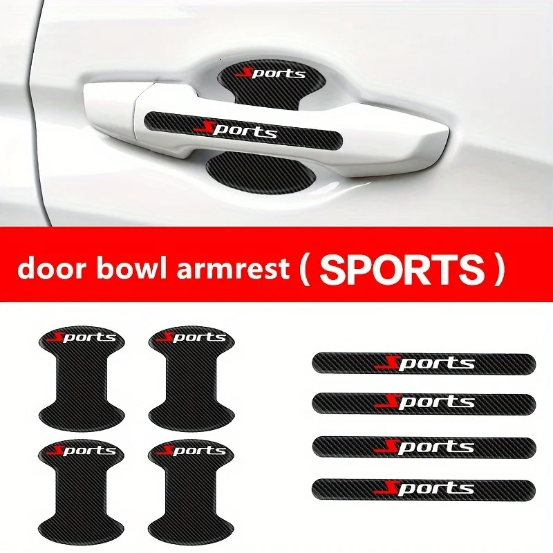 Car Door Handle Protector - 8 ชิ้น/เซ็ต ตัวป้องกันมือจับประตูรถยนต์, ฝาครอบอเนกประสงค์เพื่อป้องกันรอยขีดข่วนและความเสียหายของสี,