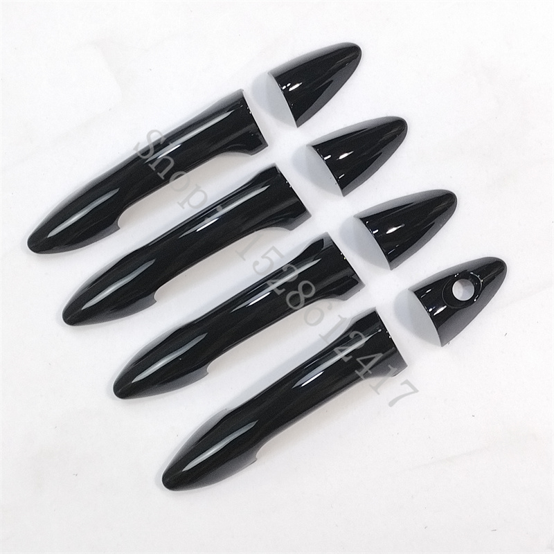 Car Door Handle Protector - สำหรับฮุนไดโซลาริสเวอร์นา i25 เอ็กเซนต์แกรนด์อาเวก้า 2010~2016 สีดำเงา ABS