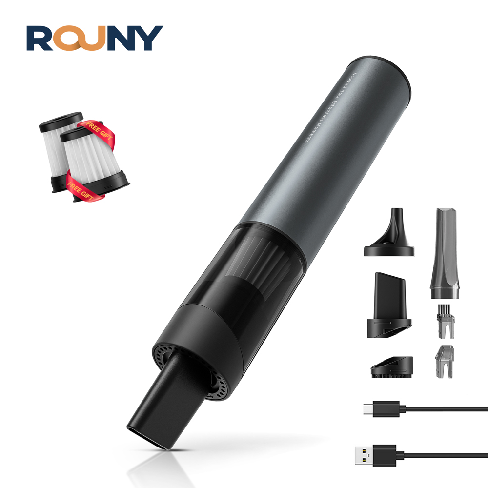 Car Vacuum Cleaner - เครื่องดูดฝุ่นแบบมือถือในรถยนต์พร้อมอุปกรณ์เสริม 6 ชิ้น, ระบบดูดและเป่าลมแบบไร้แปรงถ่าน 2 ระดับความเร็ว,