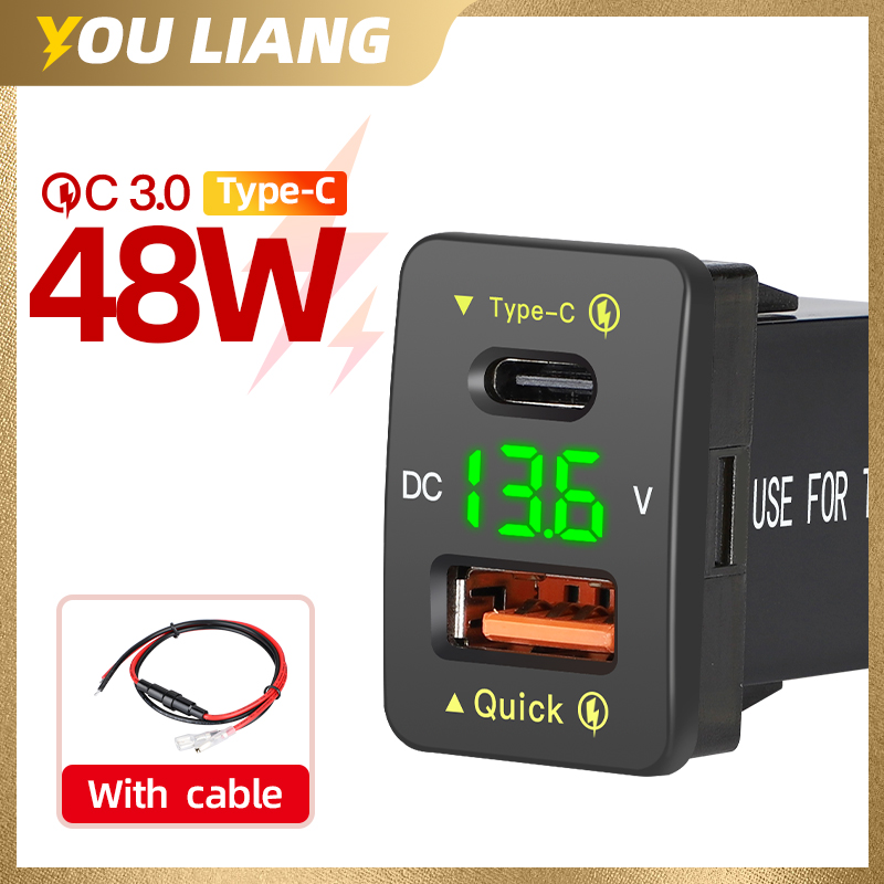 Car Accessories Qc - QC3.0 48W USB C PD พอร์ต
