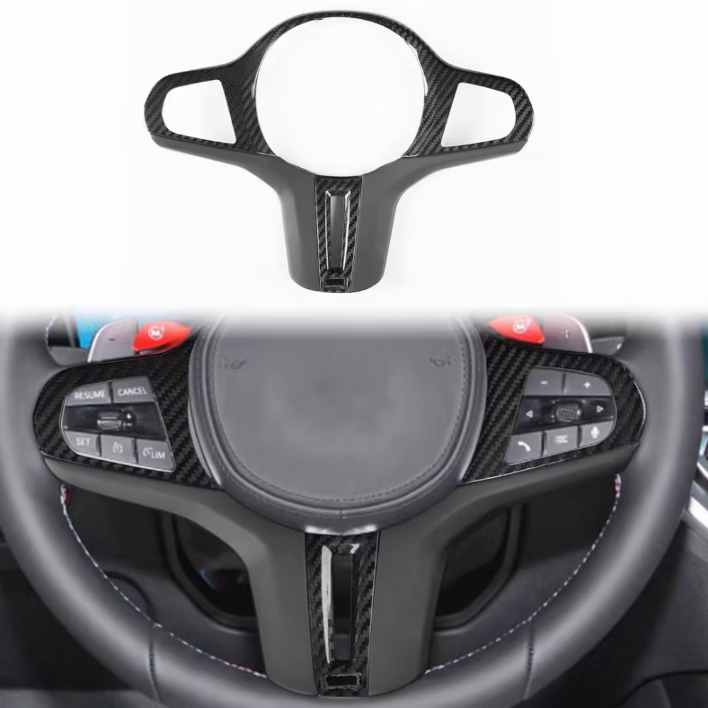 Steering Wheel Cover - ฝาครอบพวงมาลัยคาร์บอนไฟเบอร์สำหรับ BMW M2 G87 M3 G80