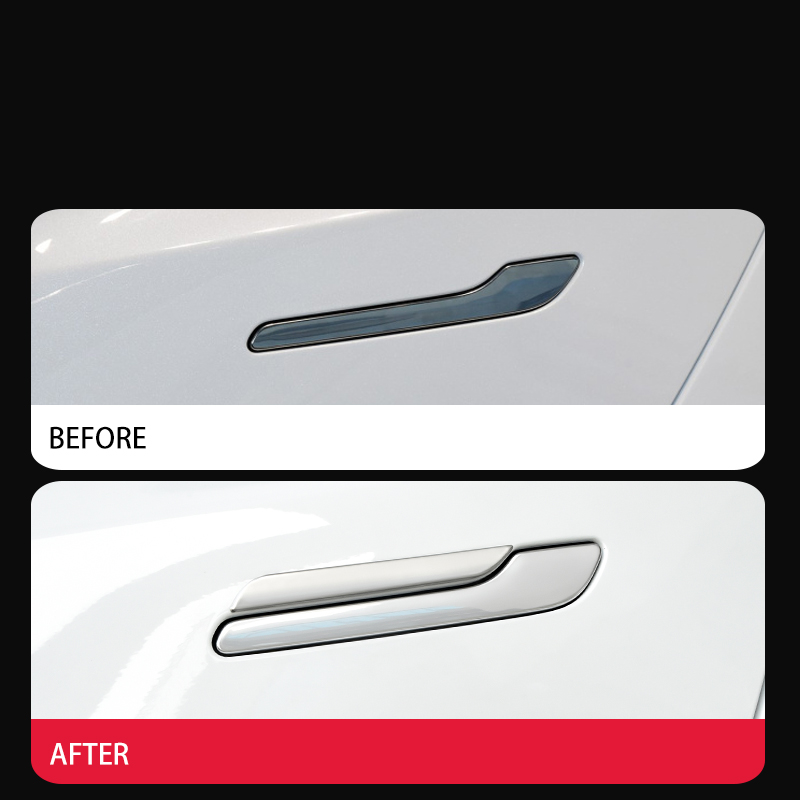 Car Door Handle Protector - 4PCS ฝาครอบมือจับประตูสติกเกอร์ป้องกันสำหรับเทสลารุ่น 3 Y สีดำ 304