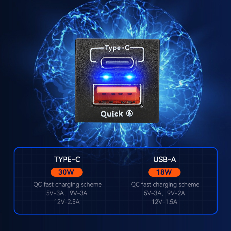48W QC3.0ที่ชาร์จความเร็วสูง U - Car Accessories Qc บทวิจารณ์และราคา