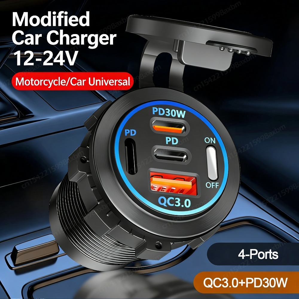 12V QC3.0 USB-C ซ็อกเก็ต PD Ty - Car Accessories Qc บทวิจารณ์และราคา
