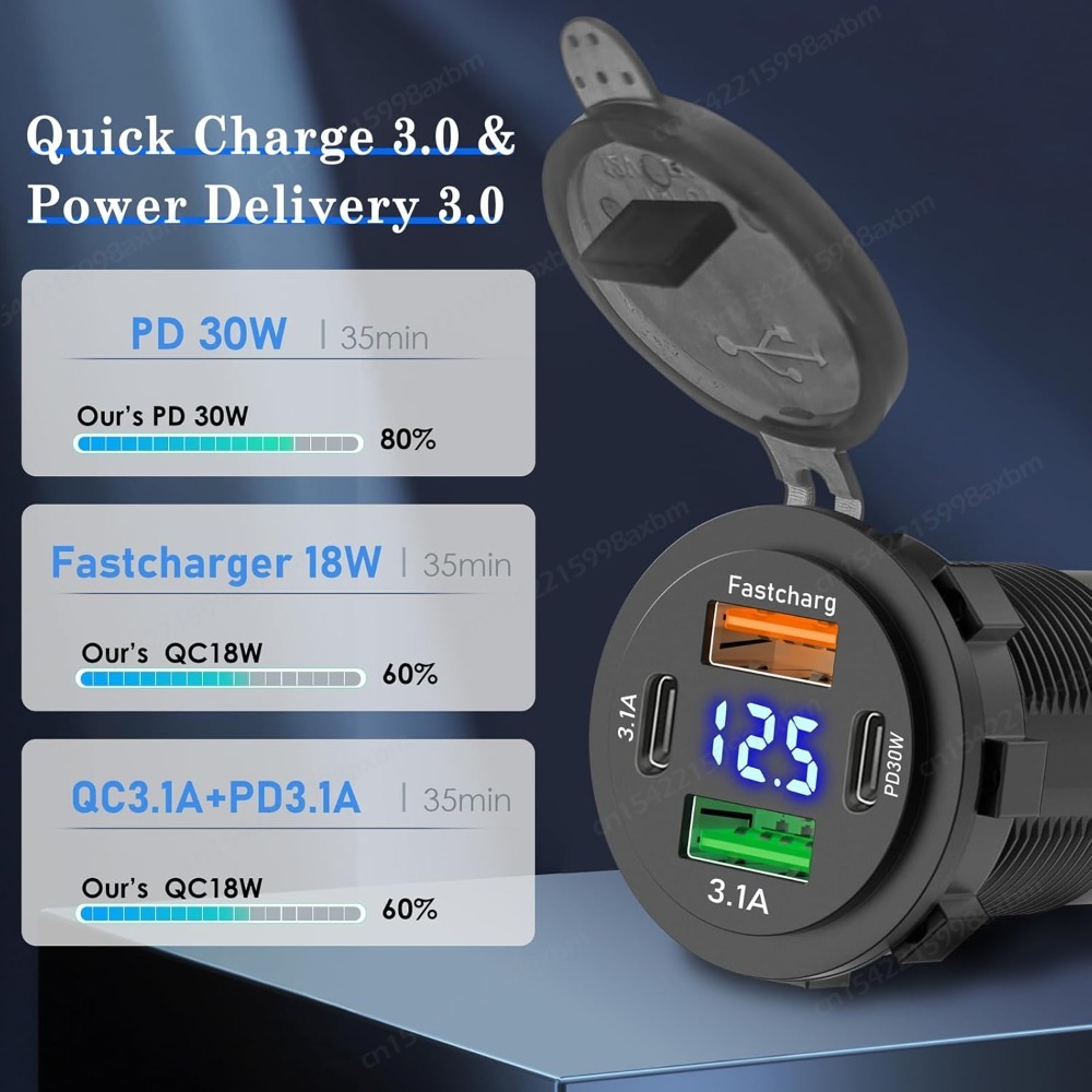 12V QC3.0 USB-C ซ็อกเก็ต PD Ty - Car Accessories Qc บทวิจารณ์และราคา