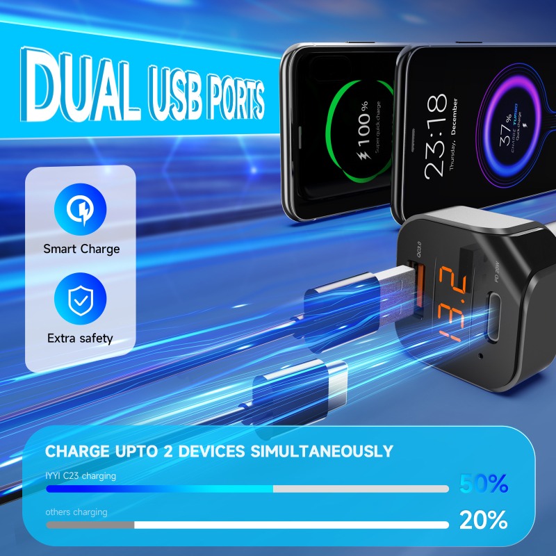 C23 บลูทูธ 5.1 รถ MP3 True Wir - Car Accessories Qc บทวิจารณ์และราคา