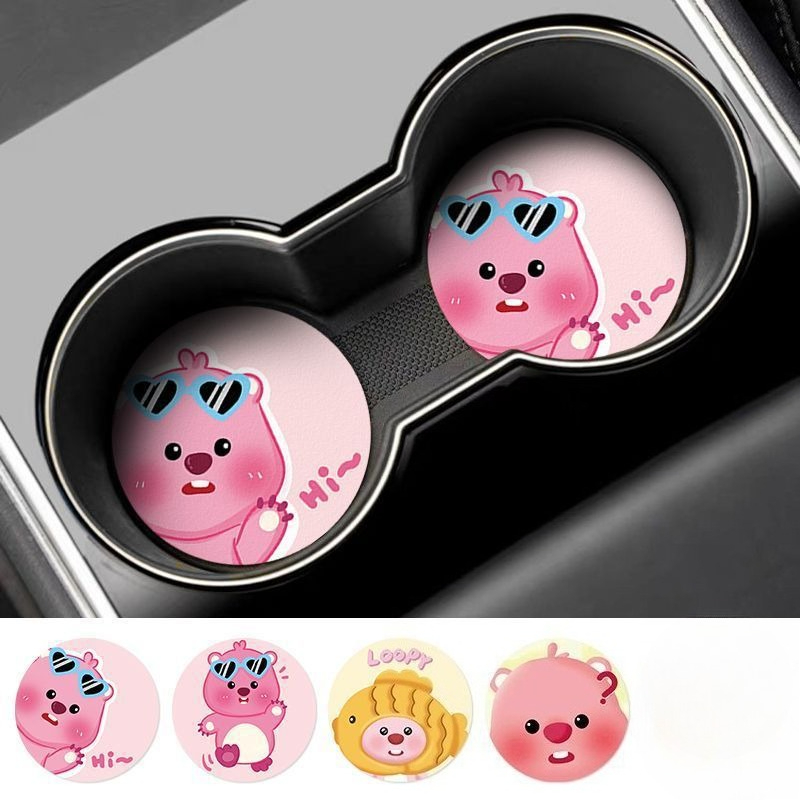 แผ่นรองแก้วลายการ์ตูน Loopy Cr - Car Accessories For Inside บทวิจารณ์และราคา