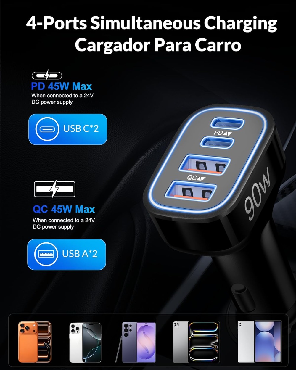 ที่ชาร์จในรถยนต์ USB-C แบบเร็ว - Car Accessories Qc บทวิจารณ์และราคา